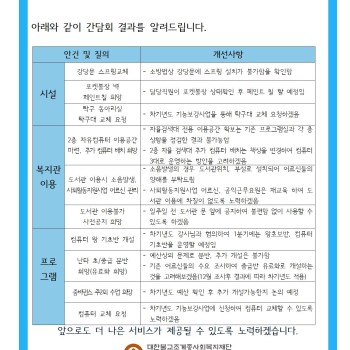 송산노인종합복지관 이용자 간담회 실시 이미지