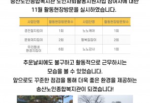 11월 노인사회활동지원사업 활동점검 실시